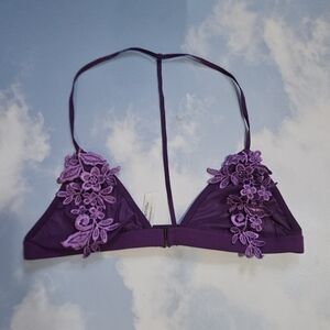 Out From Under Urban Outfitters Purple Bralette Lace Embroidery Bralette Bra